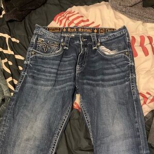 Rock Revival Dark Blue Men's Straight Jeans